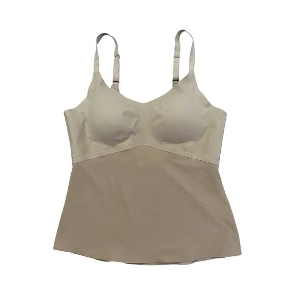 HoneyLove Womens Liftwear Cami Tank Top Size 1X Sand Tan Seamless Shaping V Veck - Picture 1 of 6